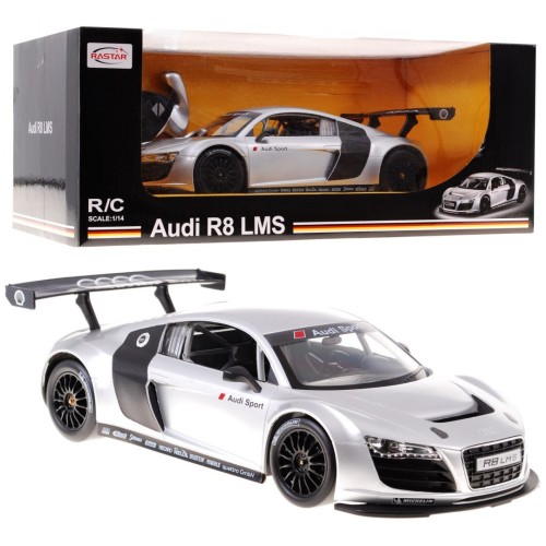 Autíčko R C Audi R8 Strieborné 1 14 RASTAR