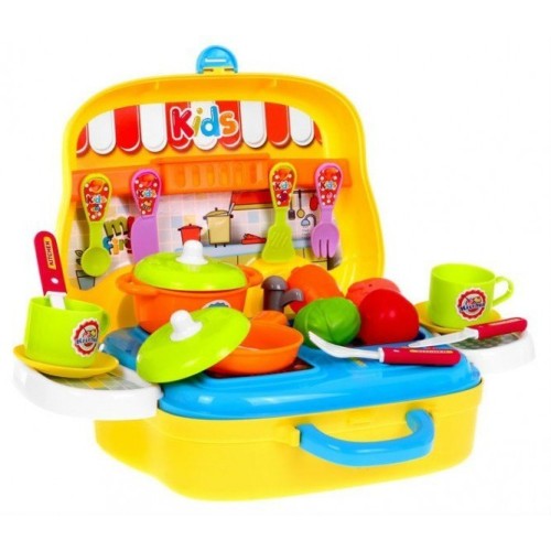 Prenosná kuchyňa Food Truck pre deti 3+ Kufor na kolieskach + Príslušenstvo