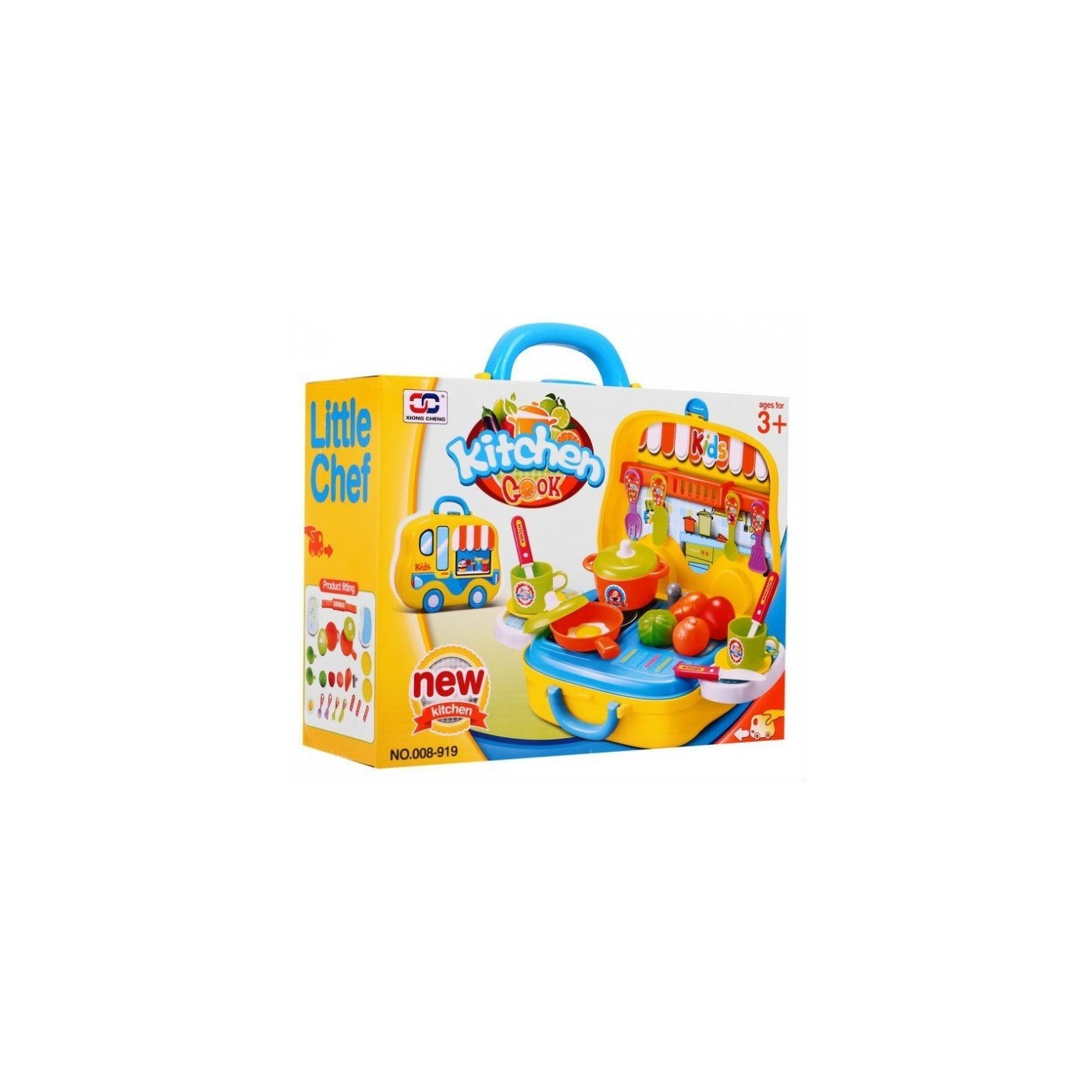 Prenosná kuchyňa Food Truck pre deti 3+ Kufor na kolieskach + Príslušenstvo