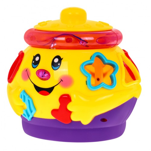 Tancujúci hrniec s vekom 2v1 pre deti 18m+ Tvarový triedič + Interaktívne funkcie