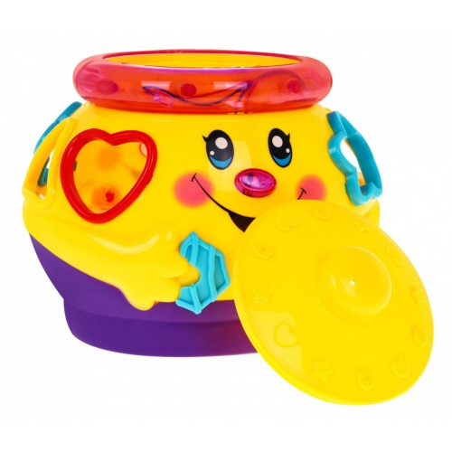 Tancujúci hrniec s vekom 2v1 pre deti 18m+ Tvarový triedič + Interaktívne funkcie