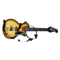 Elektrická Gitara pre deti 3+ imitácia dreva + Slúchadlá s mikrofónom + Zvuky Svetlá