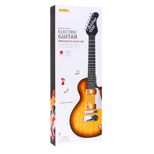 Elektrická Gitara pre deti 3+ imitácia dreva + Slúchadlá s mikrofónom + Zvuky Svetlá