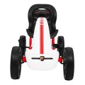 Motokára ABARTH na pedále pre deti Biela + Kolesá EVA + Ručná brzda + Voľný chod