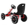 Motokára ABARTH na pedále pre deti Biela + Kolesá EVA + Ručná brzda + Voľný chod