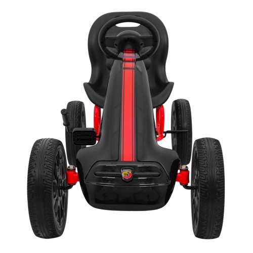 Motokára ABARTH na pedále pre deti Čierna + Kolesá EVA + Ručná brzda + Voľný chod
