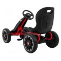 Motokára ABARTH na pedále pre deti Čierna + Kolesá EVA + Ručná brzda + Voľný chod