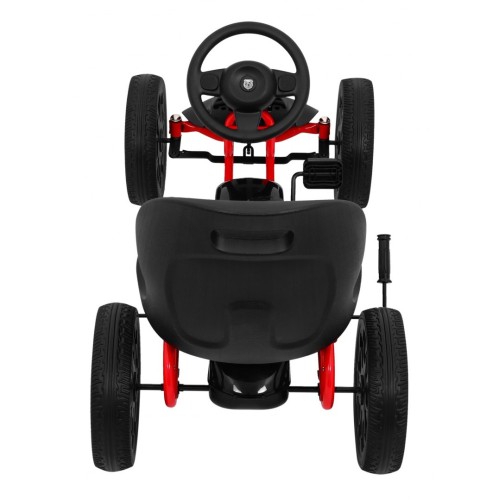 Motokára ABARTH na pedále pre deti Čierna + Kolesá EVA + Ručná brzda + Voľný chod