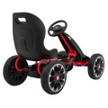 Motokára ABARTH na pedále pre deti Čierna + Kolesá EVA + Ručná brzda + Voľný chod