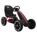 Motokára ABARTH na pedále pre deti Čierna + Kolesá EVA + Ručná brzda + Voľný chod