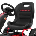 Motokára ABARTH na pedále pre deti Čierna + Kolesá EVA + Ručná brzda + Voľný chod