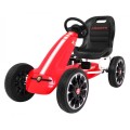 Motokára ABARTH na pedále pre deti Červená + Kolesá EVA + Ručná brzda + Voľný chod