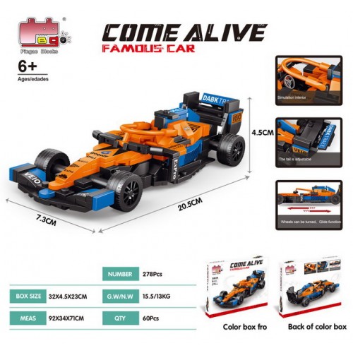 Bolid F1 Block Set Orange 278 ks.