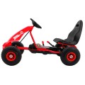 Motokára Champion na pedále pre deti 3+ Červený + Nafukovacie pneumatiky + Regulovateľné sedadlo + Ručná brzda