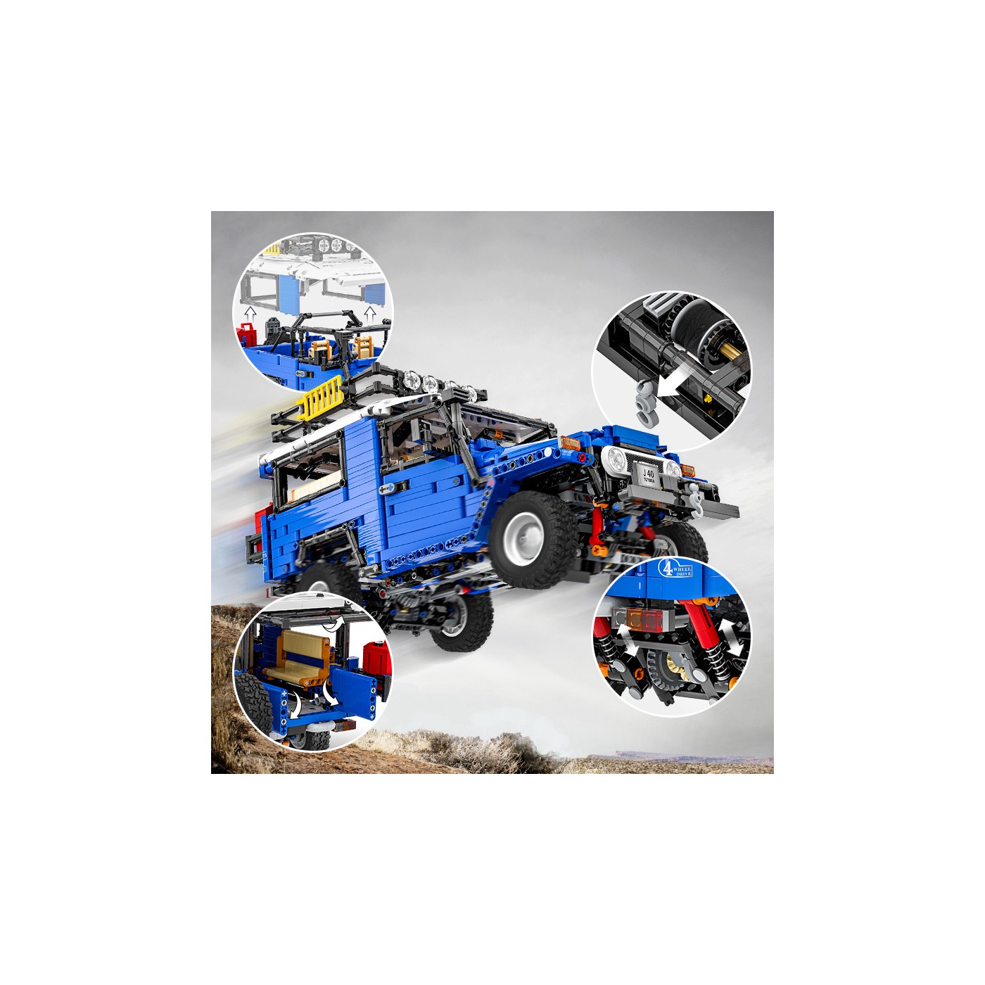 Sada blokov pre terénne vozidlá 2087 kusov. Modrá