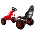 Motokára Champion na pedále pre deti 3+ Červený + Nafukovacie pneumatiky + Regulovateľné sedadlo + Ručná brzda