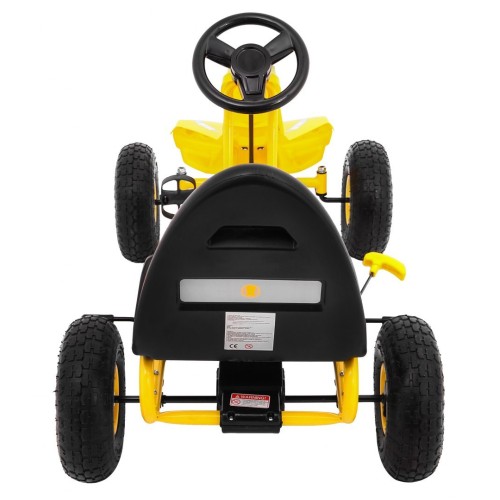 Motokára Champion na pedále pre deti 3+ Žltá + Nafukovacie pneumatiky + Regulovateľné sedadlo + Ručná brzda