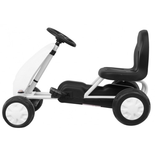 Prvá motokára na pedále pre najmladších Biely + Pohon reťazou + Kolesá s gumou