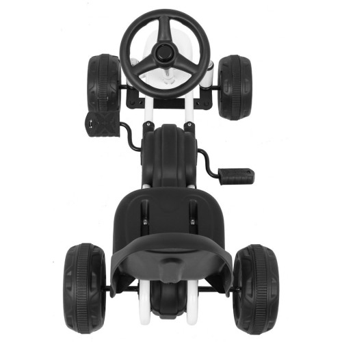 Prvá motokára na pedále pre najmladších Biely + Pohon reťazou + Kolesá s gumou