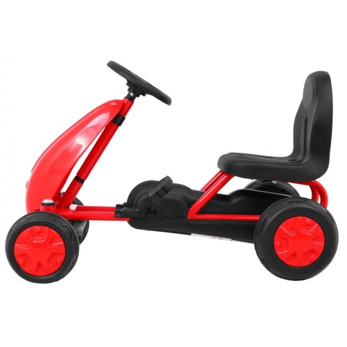 Prvá motokára na pedále pre najmladších Červená + Pohon reťazou + Kolesá s gumou