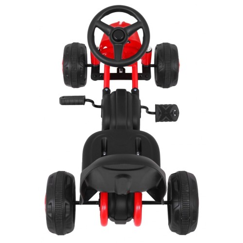 Prvá motokára na pedále pre najmladších Červená + Pohon reťazou + Kolesá s gumou