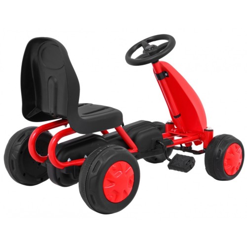 Prvá motokára na pedále pre najmladších Červená + Pohon reťazou + Kolesá s gumou