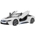 BMW i8 biele RASTAR model 1:14 Diaľkovo ovládané auto + ovládač 2,4 GHz