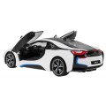 BMW i8 biele RASTAR model 1:14 Diaľkovo ovládané auto + ovládač 2,4 GHz