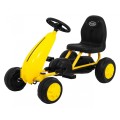 Prvá motokára na pedále pre najmladších Žltá + Pohon reťazou + Kolesá s gumou