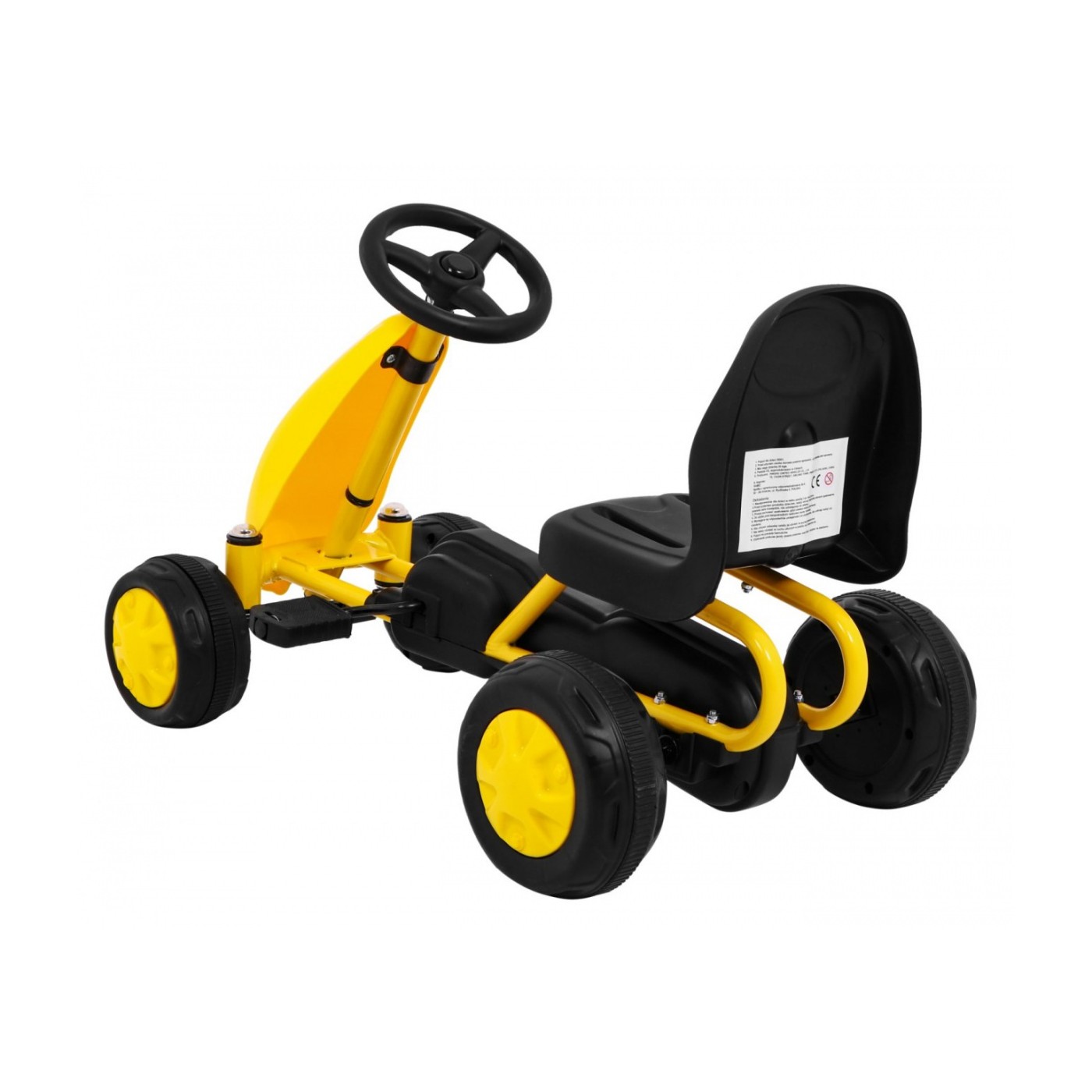 Prvá motokára na pedále pre najmladších Žltá + Pohon reťazou + Kolesá s gumou