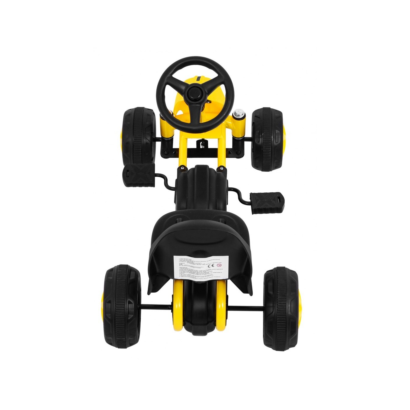 Prvá motokára na pedále pre najmladších Žltá + Pohon reťazou + Kolesá s gumou