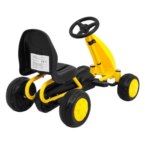 Prvá motokára na pedále pre najmladších Žltá + Pohon reťazou + Kolesá s gumou