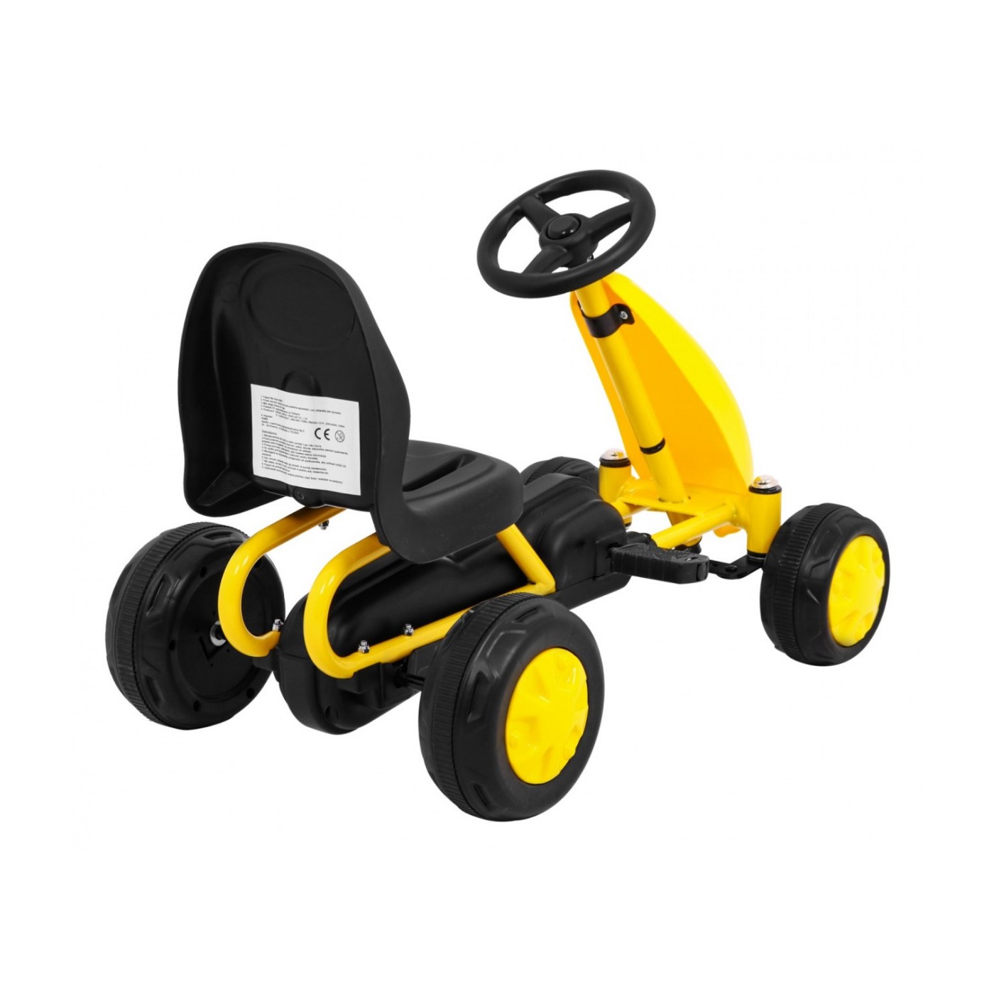 Prvá motokára na pedále pre najmladších Žltá + Pohon reťazou + Kolesá s gumou