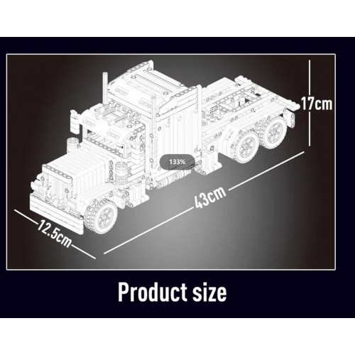Modrá sada blokov nákladných áut 839 ks.