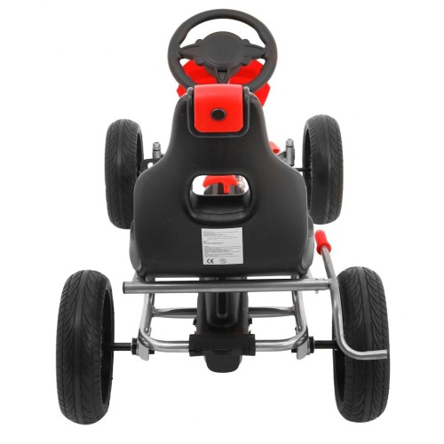 Motokára Grand Ride na pedále pre deti 3+Červená + Kolesá EVA + Regulácia sedadla + Ručná brzda