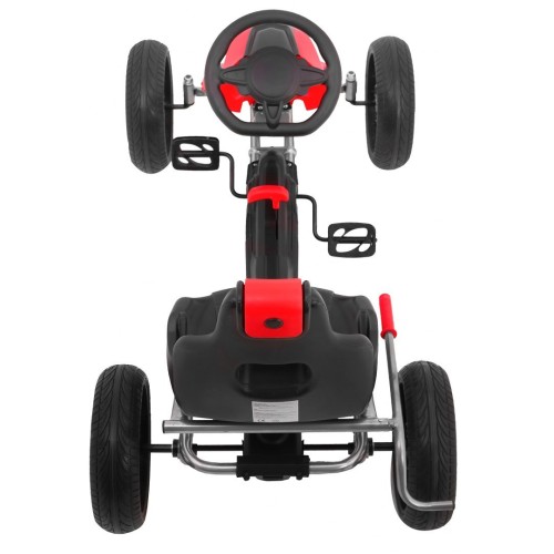 Motokára Grand Ride na pedále pre deti 3+Červená + Kolesá EVA + Regulácia sedadla + Ručná brzda