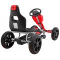 Motokára Grand Ride na pedále pre deti 3+Červená + Kolesá EVA + Regulácia sedadla + Ručná brzda
