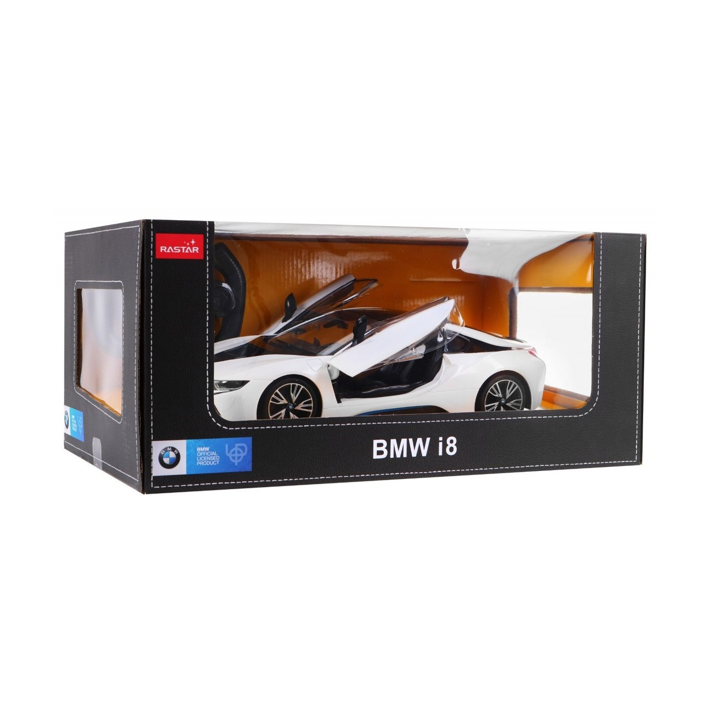 BMW i8 biele RASTAR model 1:14 Diaľkovo ovládané auto + ovládač 2,4 GHz