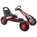 Motokára Air na pedále pre deti 3+ Červená + Nafukovacie pneumatiky + Regulovateľné sedadlo