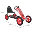 Motokára Full Ahead AIR na pedále pre deti 3+ Červená + Regulácia sedadla + Nafukovacie kolesá + Ručná brzda