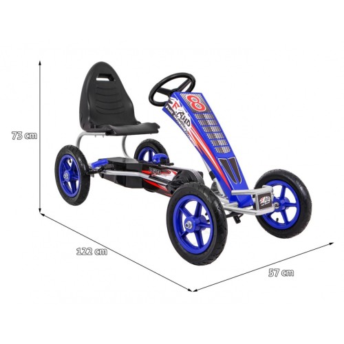 Motokára Full Ahead AIR na pedále pre deti 3+ Modra + Regulácia sedadla + Nafukovacie kolesá + Ručná brzda