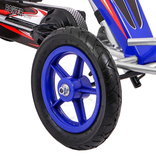 Motokára Full Ahead AIR na pedále pre deti 3+ Modra + Regulácia sedadla + Nafukovacie kolesá + Ručná brzda