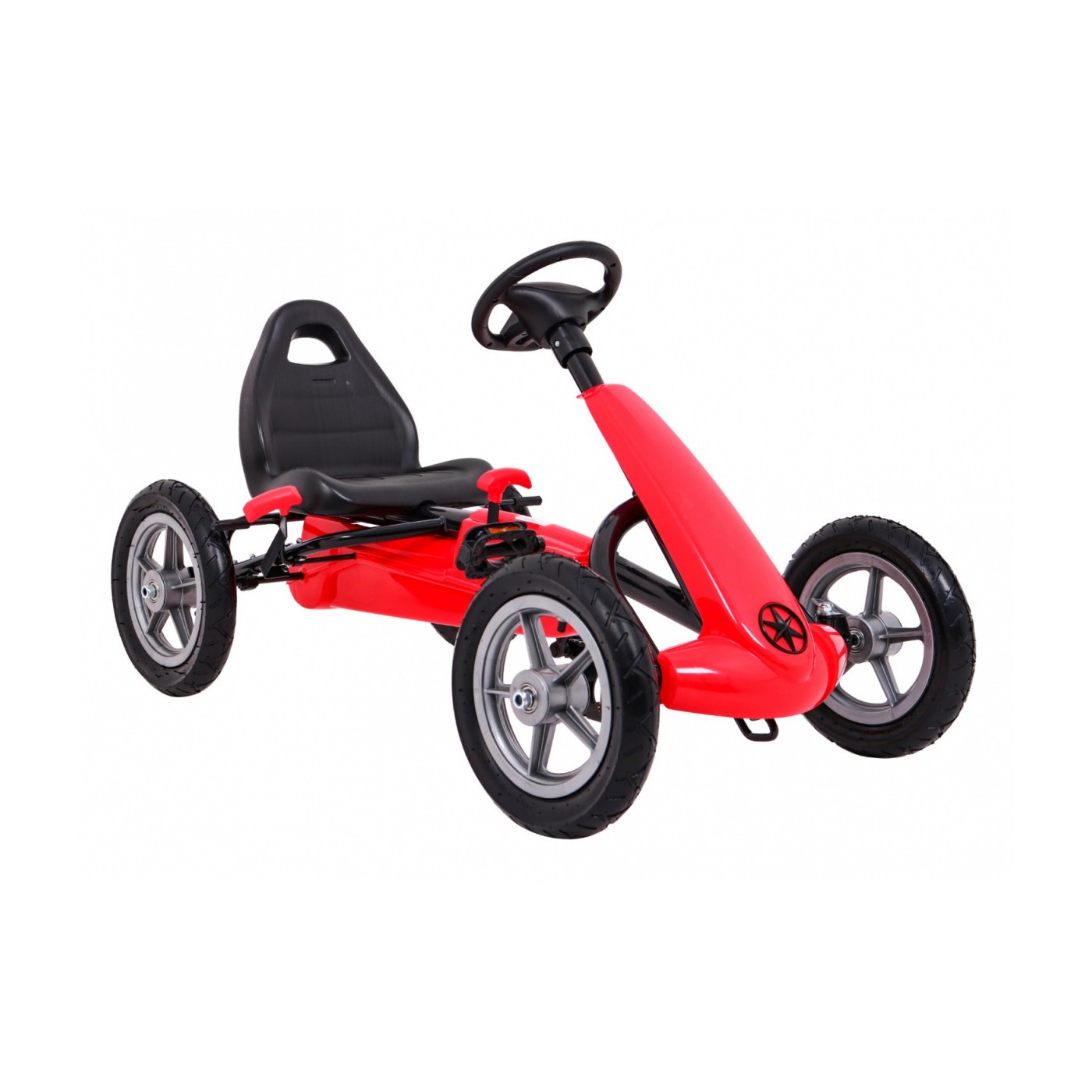 Motokára STAR na pedále pre deti 3+ Červená + Regulácia sedadla + Nafukovacie kolesá