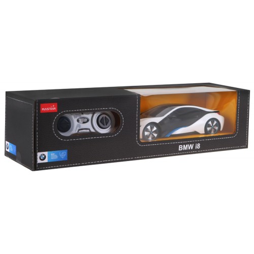 BMW i8 biele RASTAR model 1:24 Diaľkovo ovládané auto + ovládač 2,4 GHz