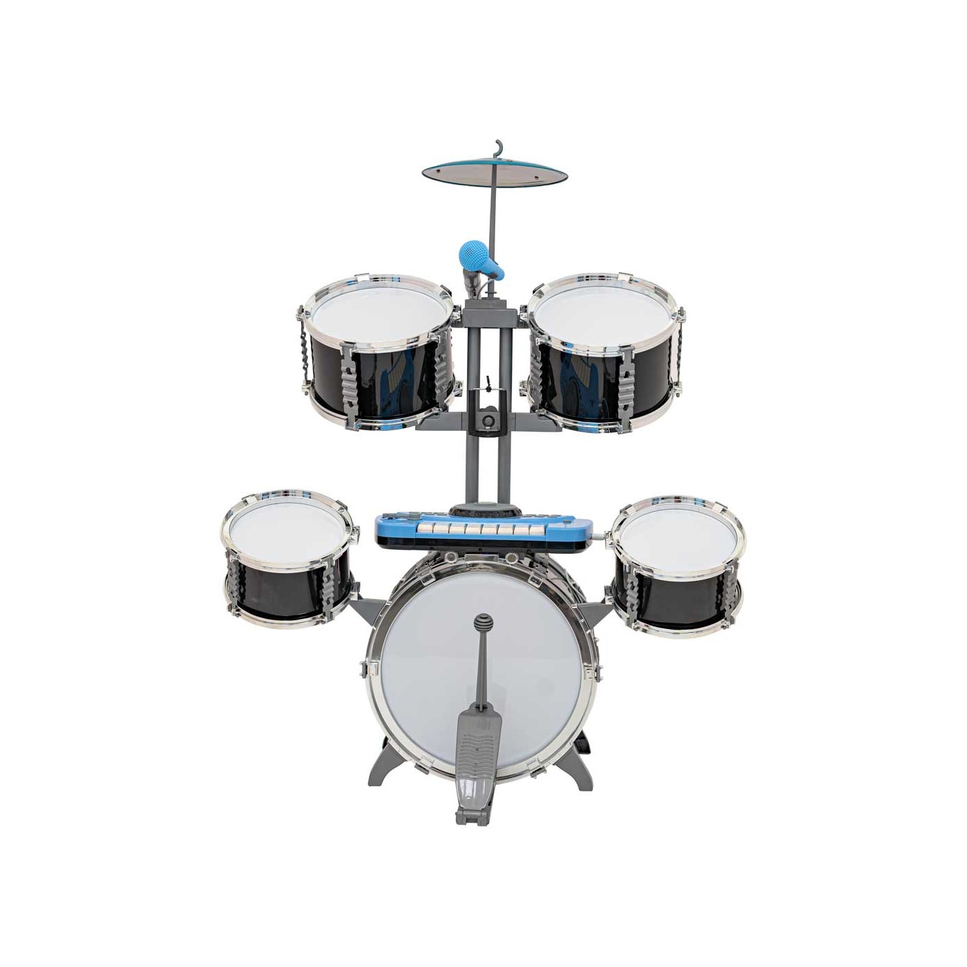 Obrovská súprava bicích s klávesnicou v čiernej farbe