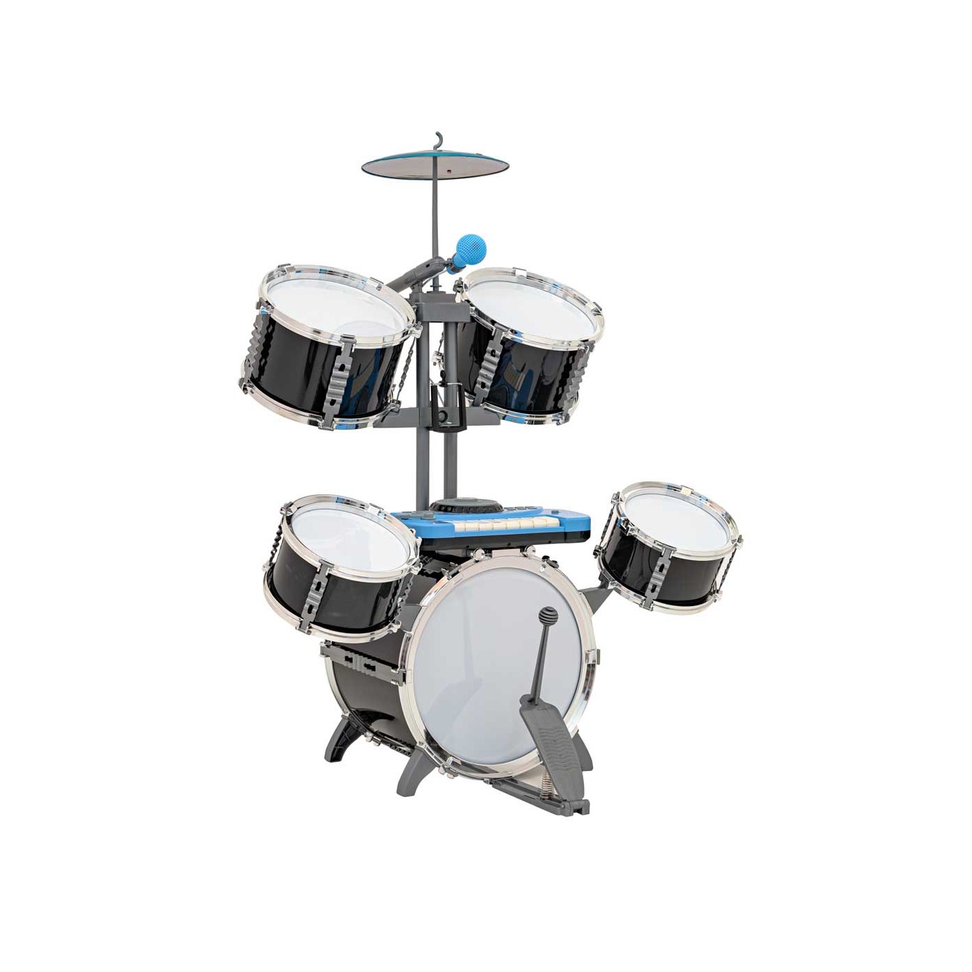 Obrovská súprava bicích s klávesnicou v čiernej farbe