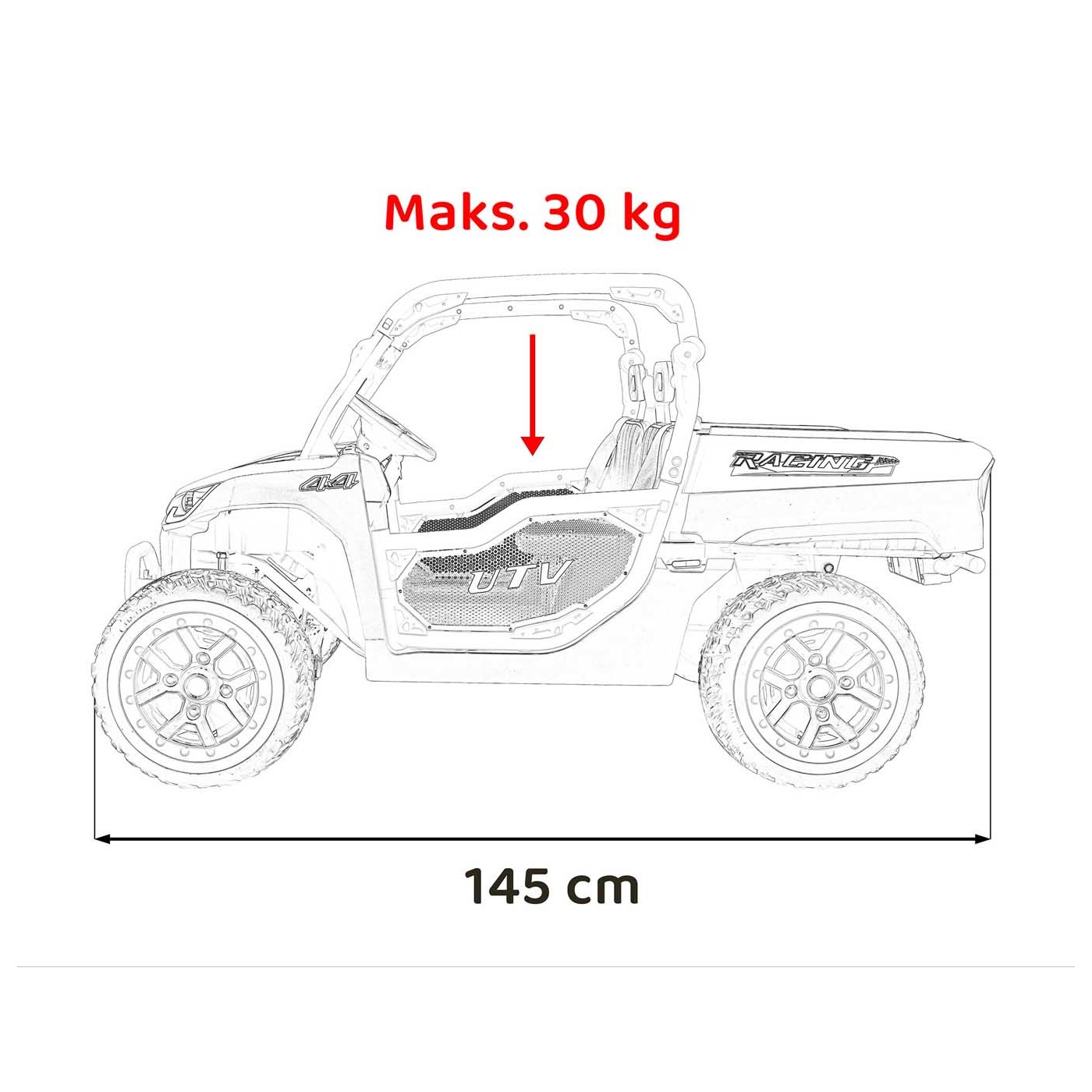 Vozidlo Farmer Truck UTV Racing Biely
