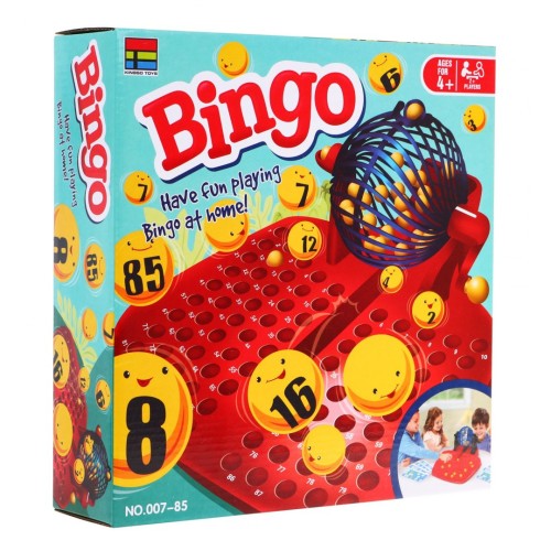Hra Bingo pre deti 4+ Číselná lotéria + Stroj na losovanie s kolotočom + Guličky s číslami + Karty Žetóny