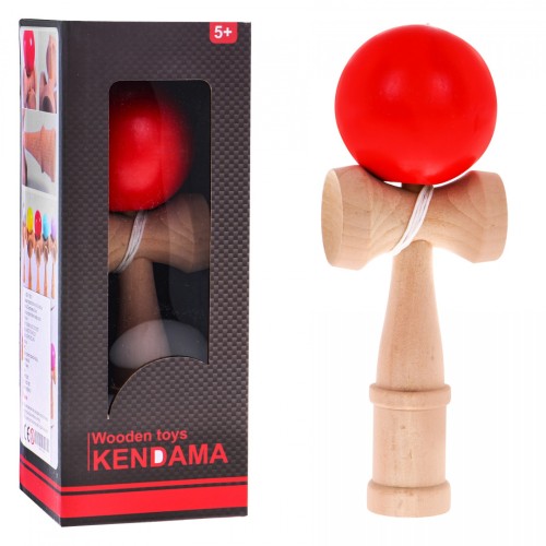 Zručnostná hra Kendama pre deti 3+ a dospelých Drevená hračka + Červená gulička