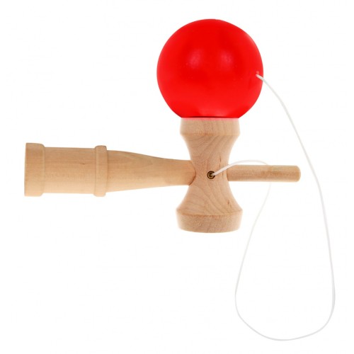 Zručnostná hra Kendama pre deti 3+ a dospelých Drevená hračka + Červená gulička